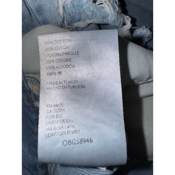 Free People We The Free Lasso Jeans 27 Light Wash Foxtrot Distressed Button Fly - Picture 11 of 11